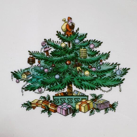 Spode Christmas Tree 11" Oval Serving Bowl Oven to Table Made in England - Picture 4 of 7